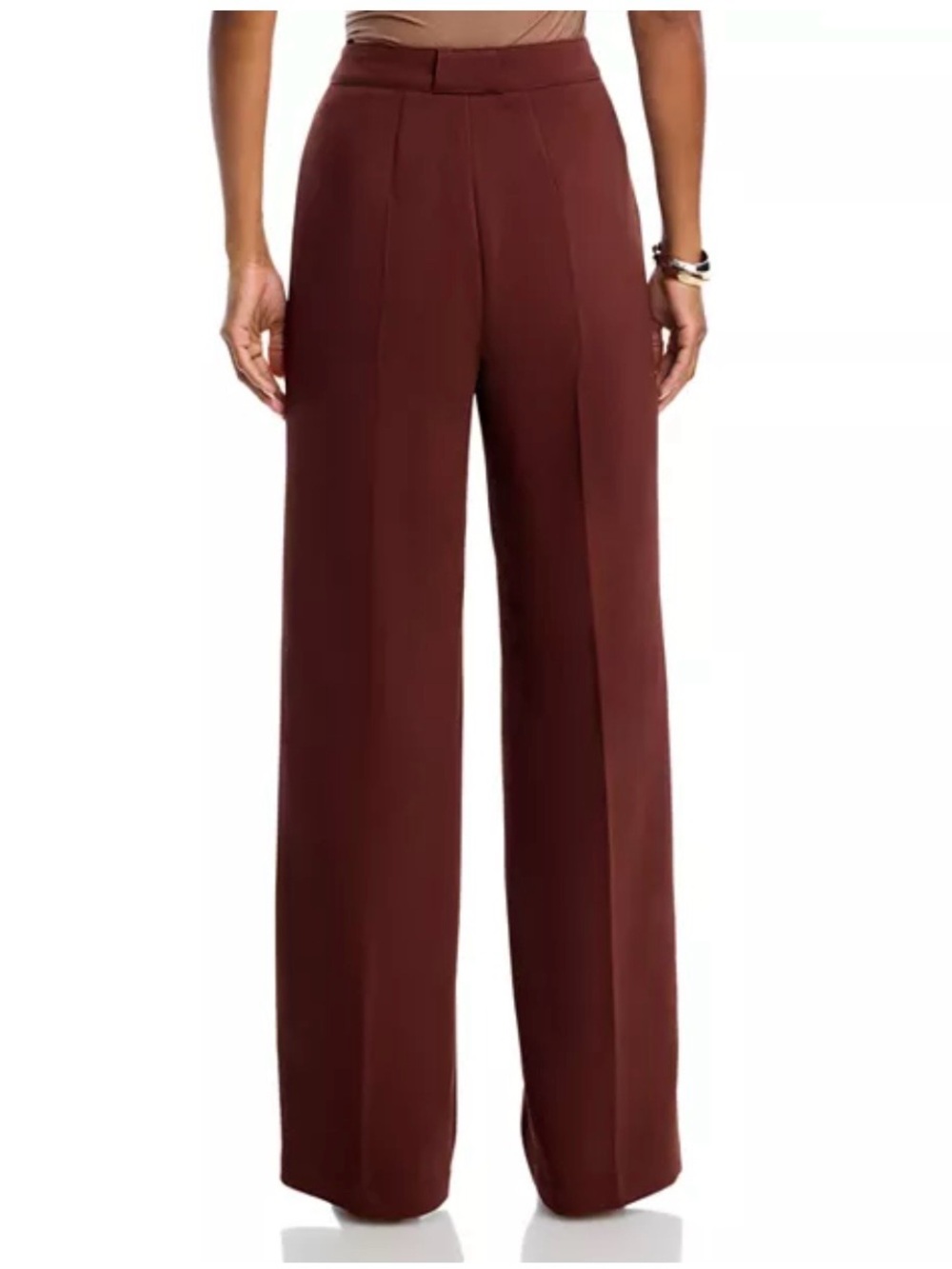 Aqua Wide-Leg High-Rise Pants in Deep Maroon - Picture 2 of 7